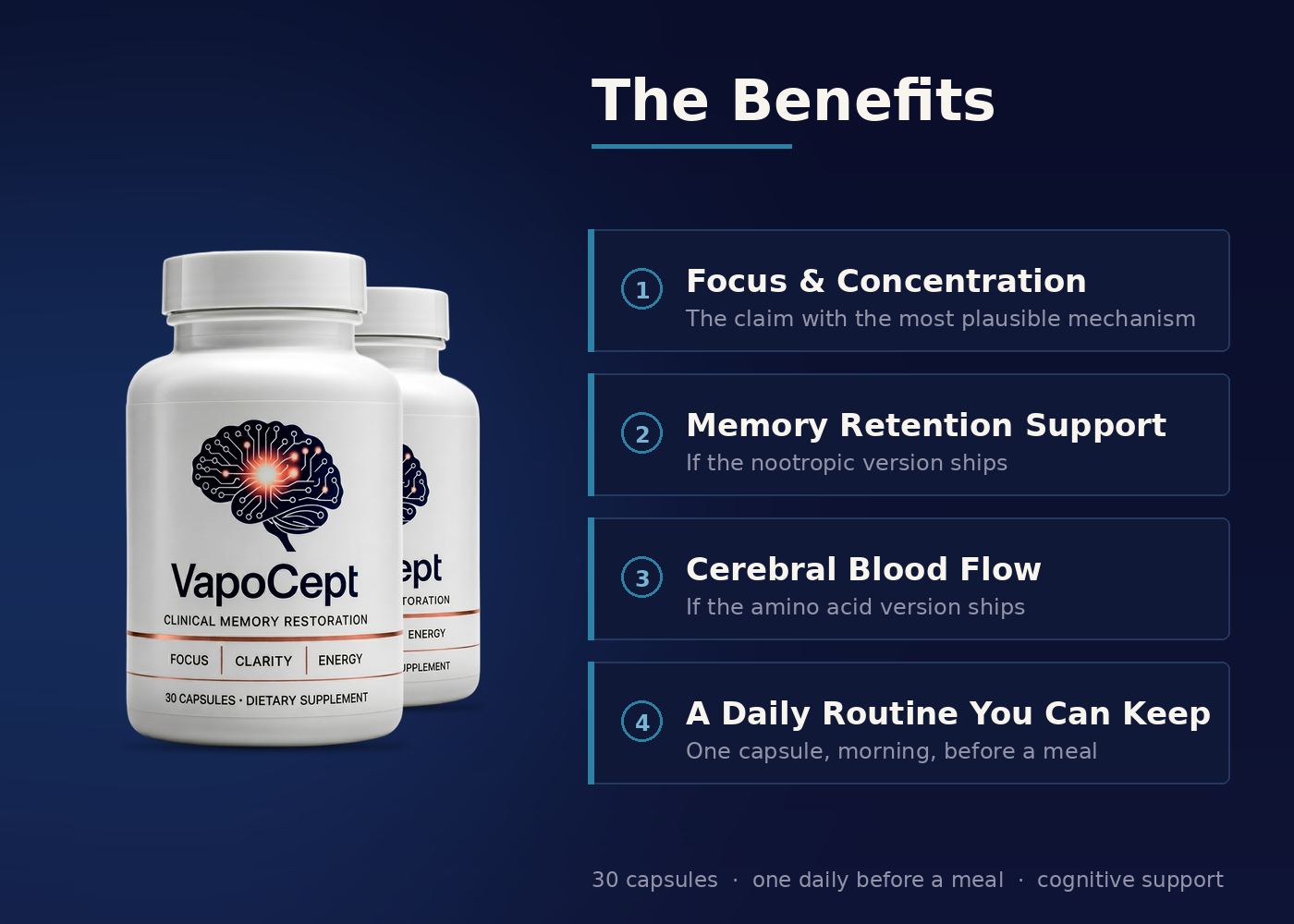 VapoCept benefits — appetite and portion support, steady daily energy, a routine you can keep